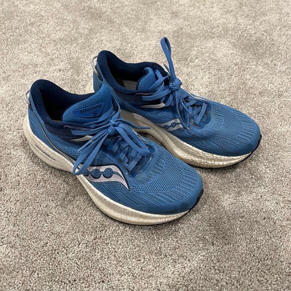Saucony‎ Women's Triumph 21 PWR Run Formfit Running Sneaker Blue Size 7 - Picture 1 of 7